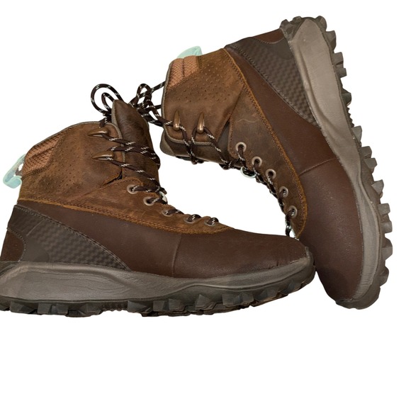 Merrell Thermo Kiruna Mid Waterproof Hiking Boots Brown Teal Leather Womens 9 - Picture 5 of 8